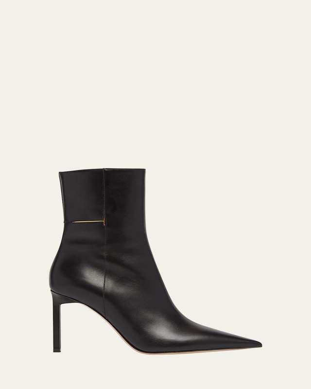 Julianne T Detail Soft Calf Leather Booties